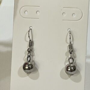 Chic Silver Tone Ball Drop Earrings